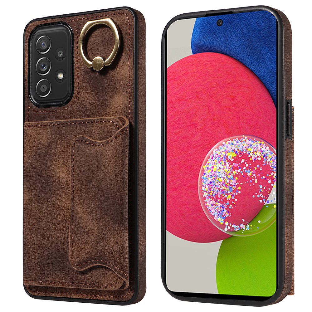 001 For Samsung Galaxy A52 4G A52s 5G A52 5G Finger Ring Kickstand Cover PU Leather TPU Card Holder Phone Case 001 For Samsung Galaxy A52 4G A52s 5G A52 5G Finger Ring Kickstand Cover PU Leather TPU Card Holder Phone Case